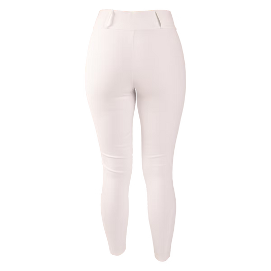 White pants with slight distressing on a white background