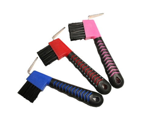 Boomerang Equestrian - Premiere Hoof Pick With Brush Assorted Colours