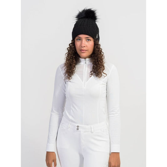 Boomerang Equestrian - Samshield Ladies Beanie Mira Intarsia Black/Champagne