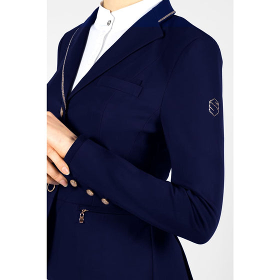 Samshield Ladies Competition Jacket Victorine Crystal Fabric Navy/Rose - Competition Jacket