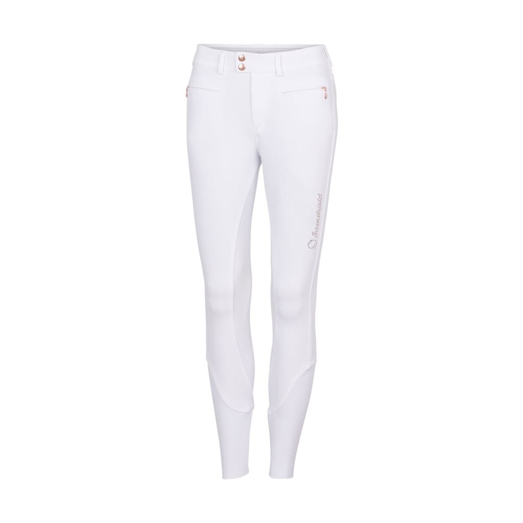 Samshield Ladies Full Seat Breeches Diane White With Rose Gold Crystals - Ladies Breeches