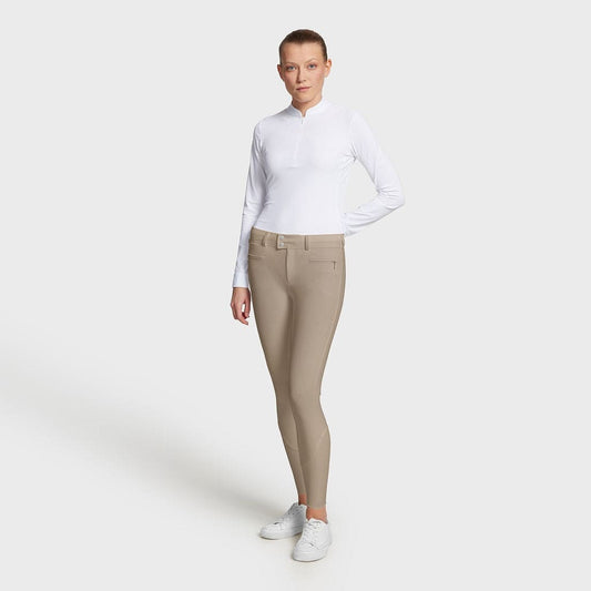 Boomerang Equestrian - Samshield Ladies Knee Grip Breeches Chloe Script Sand