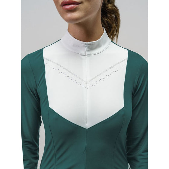 Samshield Ladies Long Sleeved Competition Shirt Scarlett Posy Green - Competition Shirt