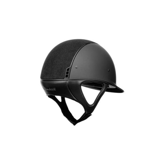 Samshield Limited Edition Matt Collection Shadowmatt Standard Helmet Black With Alcantara Top & 5 Jet Hematite Swarowski Crystals - M /