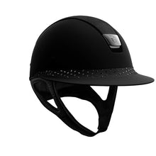  Samshield Miss Shield Black Shadowmatt Helmet With Alcantara Top Crystal Comet Frontal Band and Chrome Black Blazon & Trim - L - Helmet