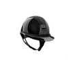 Samshield Miss Shield Limited Edition Matt Collection Glossy Helmet Black With Alcantara Top Frontal Band & 5 Jet Hematite Swarowski