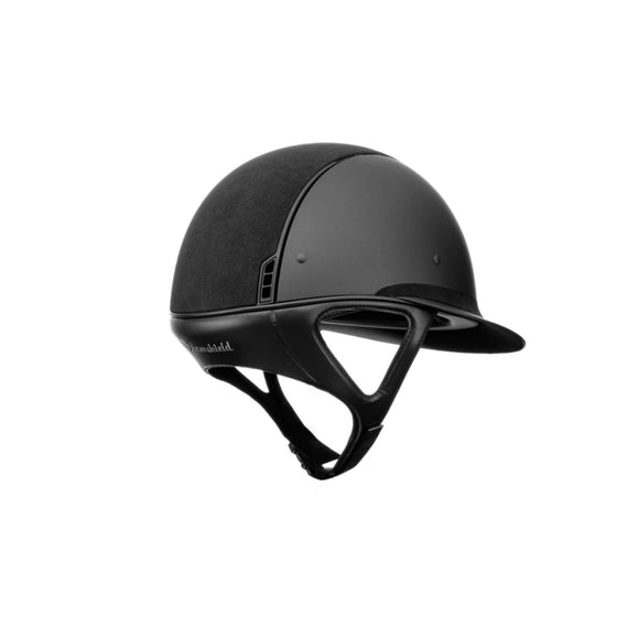 Samshield Miss Shield Limited Edition Matt Collection Shadowmatt Helmet Black With Alcantara Top Frontal Band & 5 Jet Hematite Swarowski