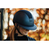 Samshield Miss Shield Limited Edition Matt Collection Shadowmatt Helmet Navy With Alcantara Top Frontal Band & 5 Crystal Metallic Blue