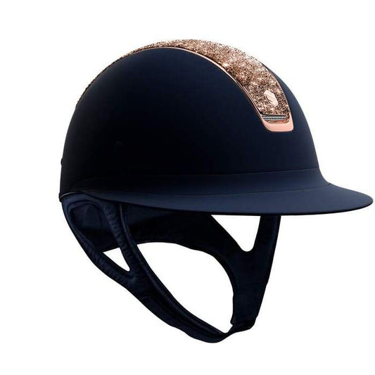 Boomerang Equestrian - Samshield Miss Shield Navy Helmet Crystal Fabric Pink Gold