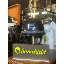  Samshield Miss Shield V2 2.0 Glossy Helmet Navy With Ultra Fine Rock Bermuda Blue Frontal Band and Matt Blue Trim & Blazon - L - helmet