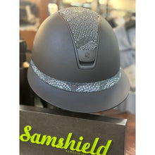  Samshield Miss Shield V2 2.0 Navy Helmet With Crystal Intarsia Top & Frontal Band and Matt Navy Trim & Blazon - M - helmet