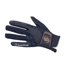  Samshield V-Skin Swarowski Gloves Navy/Rose Gold Crystals - Glove
