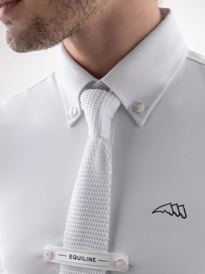 Detail of a men's competition shirt and tie