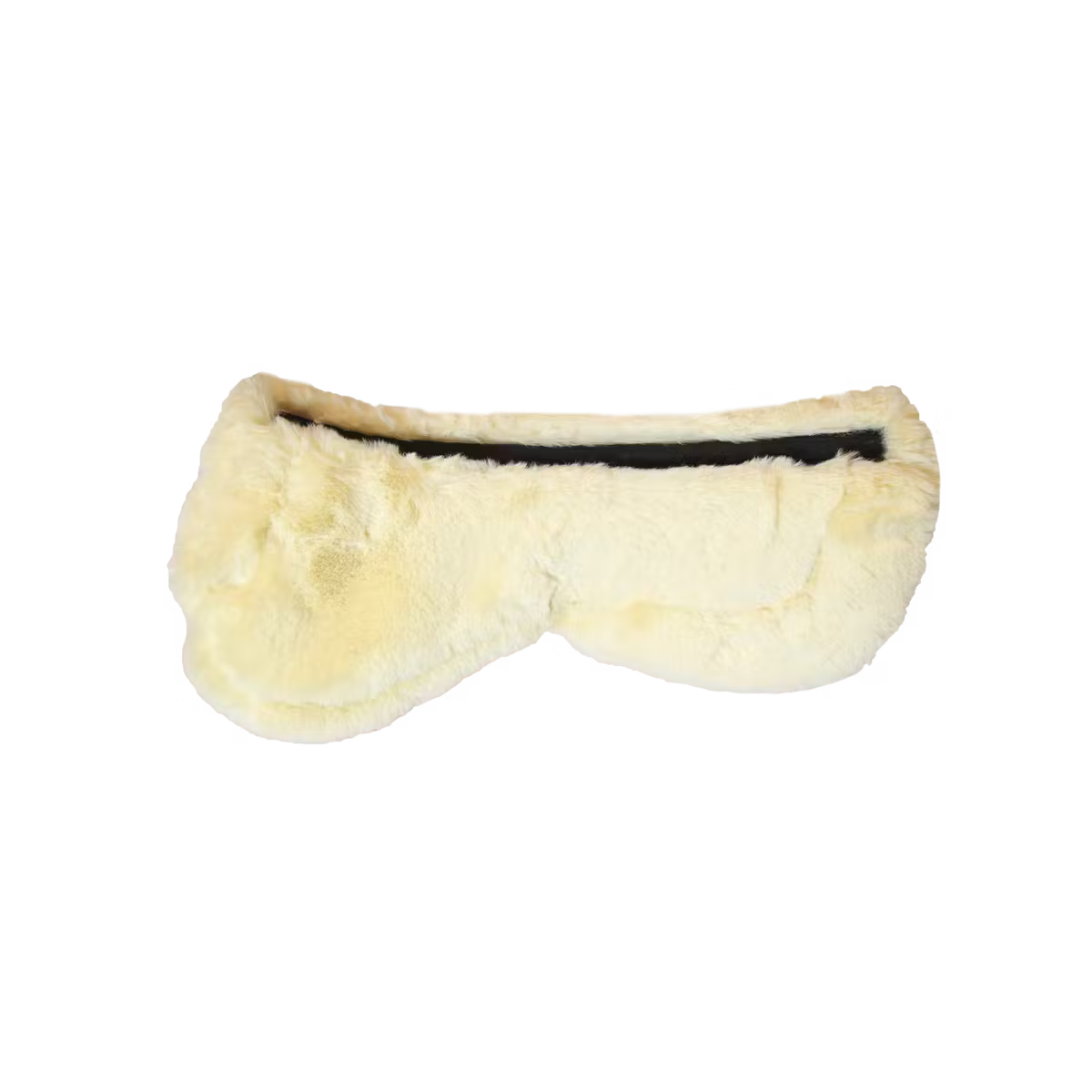 White fluffy saddle pad on a black background