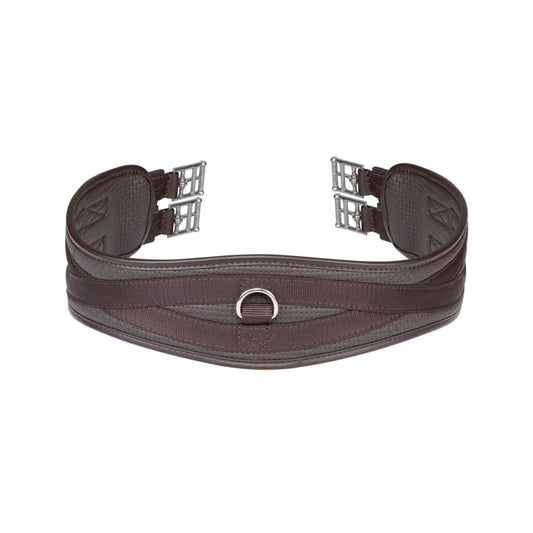 Boomerang Equestrian - Shires Anti Chafe Contour Girth With Elastic Brown
