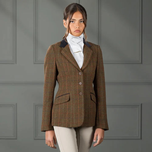 Boomerang Equestrian - Shires Aubrion Ladies Saratoga Tweed Jacket Rust Check