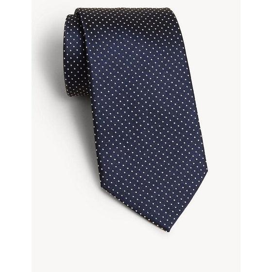 Shires Navy Show Tie With White Spots - ADULT - Ties