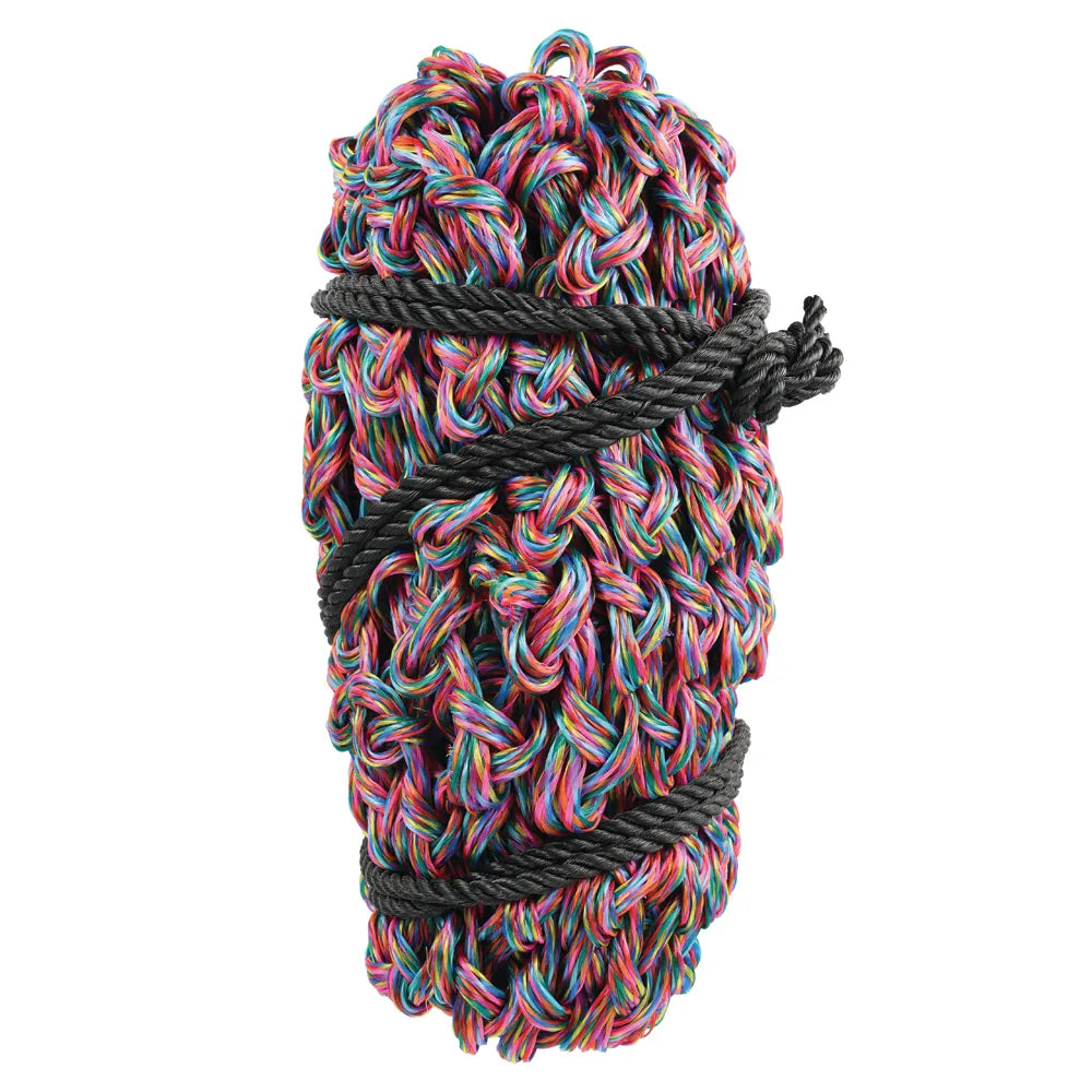 Rainbow net bag on a white background