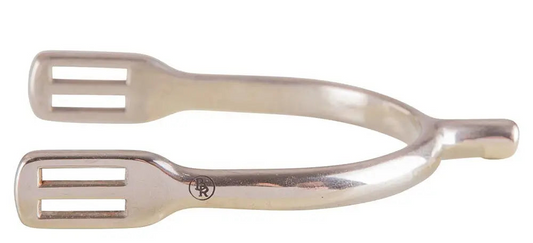 Pair of metal horse stirrups on a white background