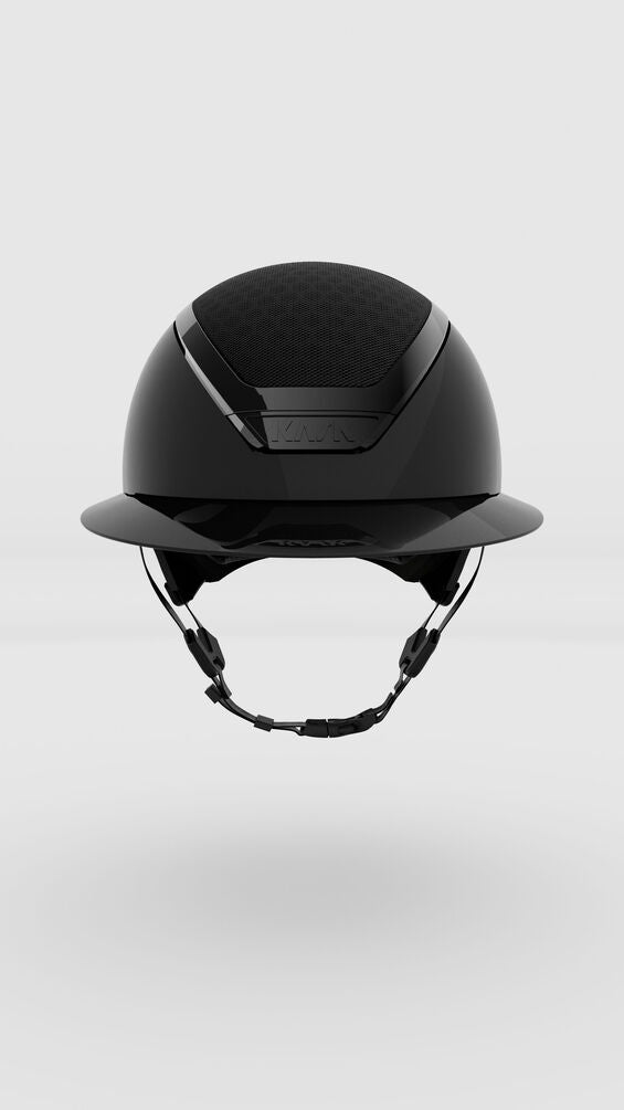 Black helmet on a light gray background