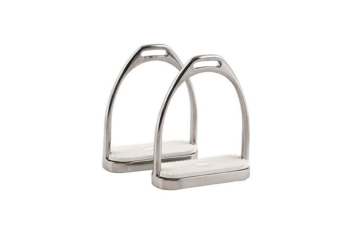 Pair of stirrups on a white background
