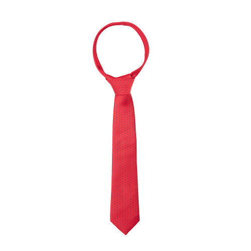 Red necktie on a white background