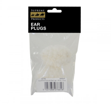 Pack of ear plugs with Supreme Products branding on a white background