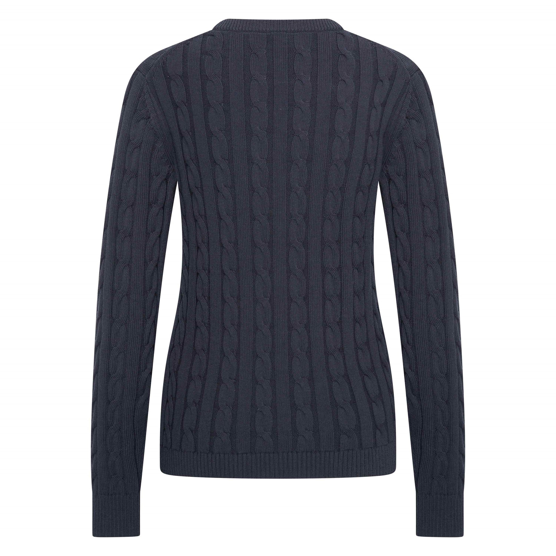 Navy pullover on a white background