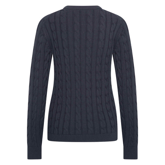 Navy pullover on a white background