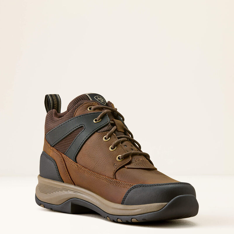 Brown boot on a white background