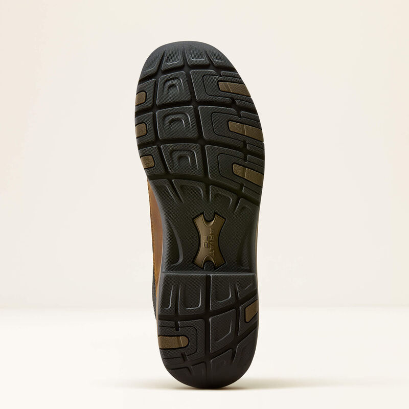 Brown boot on a white background