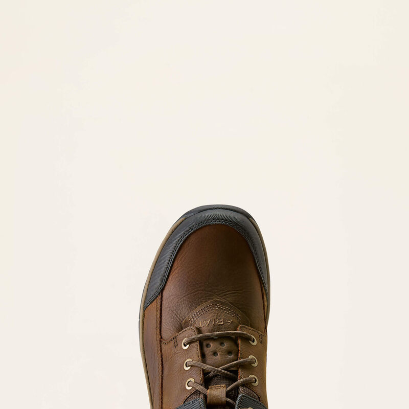 Brown boot on a white background