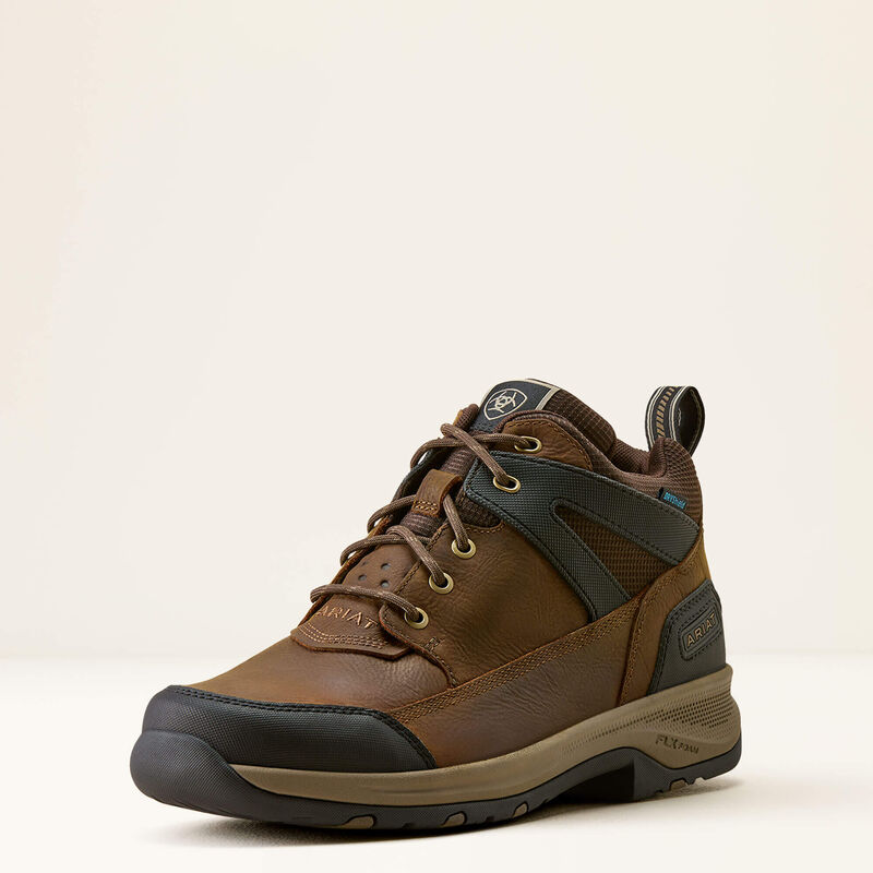 Brown boot on a white background