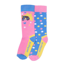  Toggi Junior Pony and Spot Socks 2 pack Pink/Blue - UK 10 3