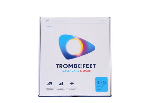 Trombofeet healthcare and sport product packaging on a white background