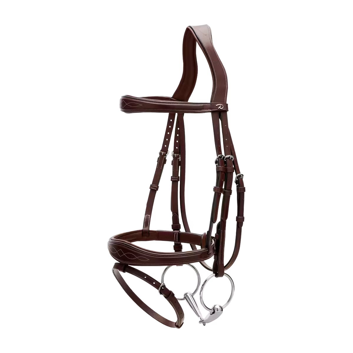 Brown horse bridle on a white background
