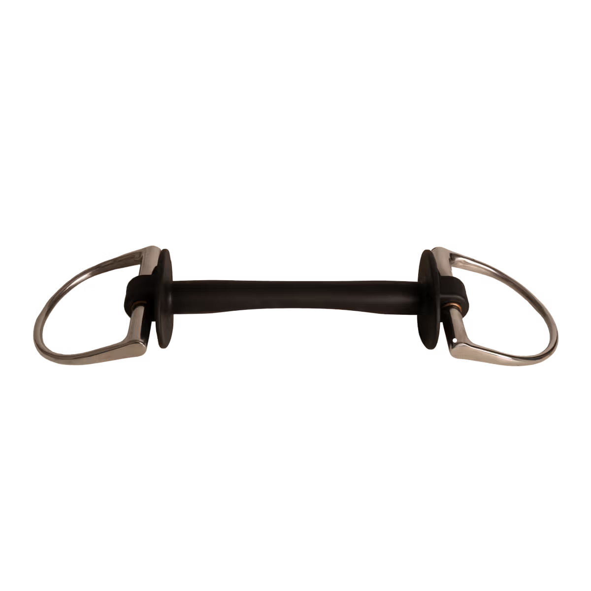 Metal horse bit on a white background