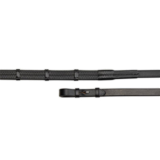 Boomerang Equestrian - Velociti Gara Pimple Grip Continental Reins Black