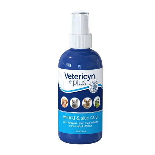 Veterericyn plus wound & skin care spray bottle on a white background