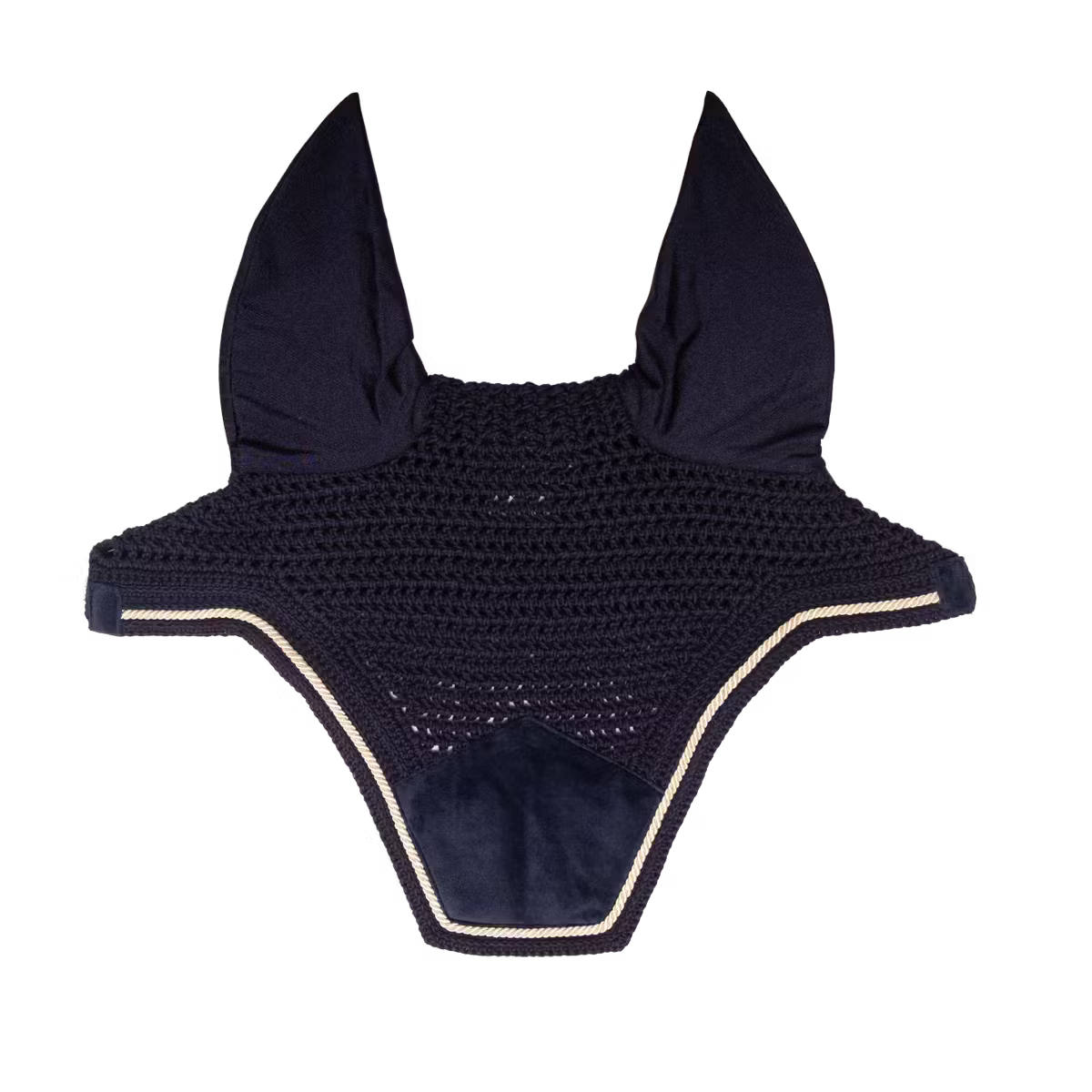 Navy blue fly veil on a white background