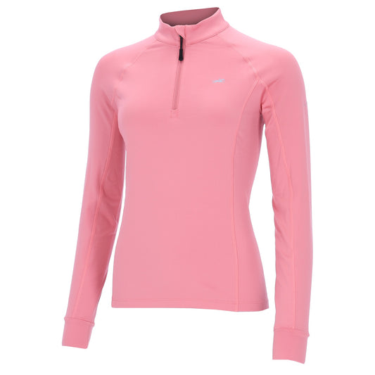 Pink baselayer with horse logo on a white background