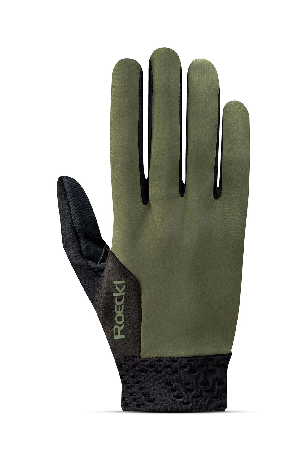 Green glove on a white background 