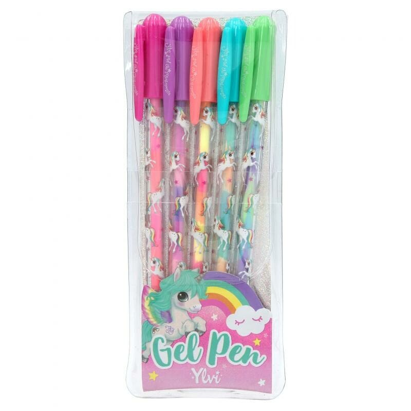 Ylvi Rainbow Gel Pens - Pack of Five - Arts & Entertainment