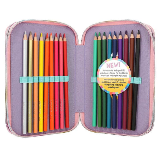 Ylvi Triple Pencil Case Rainbow - ONESIZE - Pencil Case