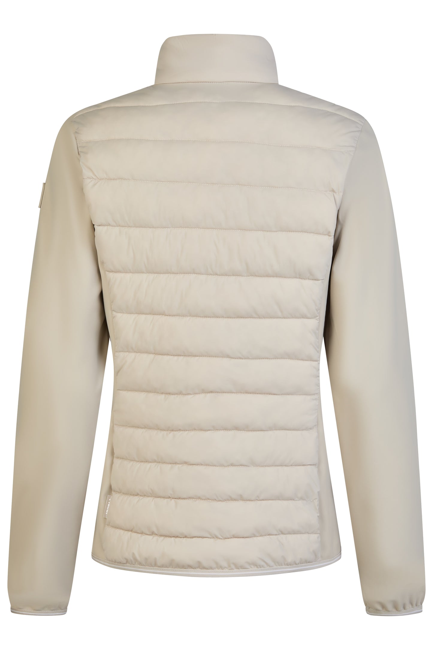 Beige puffer jacket on a white background