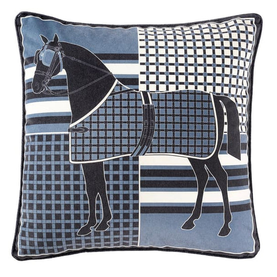 Adamsbro Blanket Horse New Luxury Line Cushion Blue 55 cm x 55 cm - Cushion