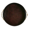 Adamsbro Real Leather Tray With 2 Brass Bits Brown - Tray