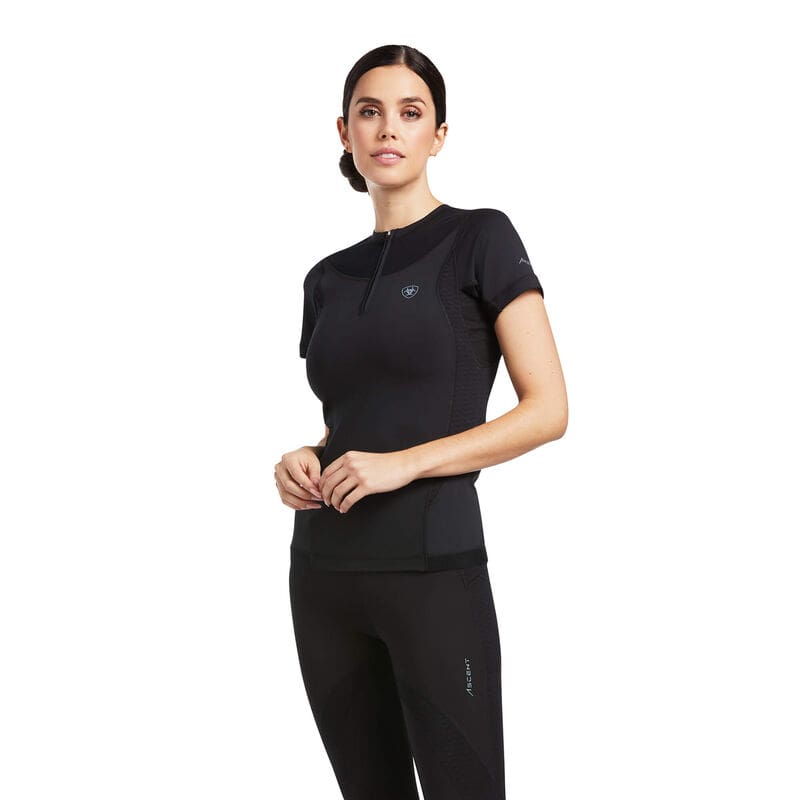 Ariat Ladies Ascent Crew Short Sleeved Baselayer Black - Ladies Baselayer