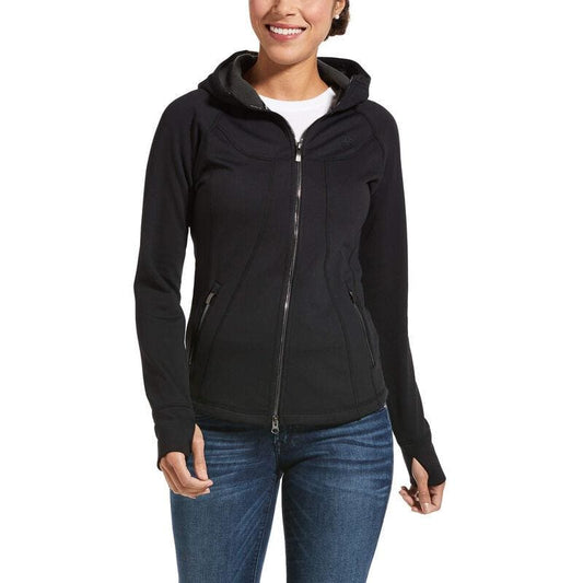 Ariat Ladies Attain Full Zip Hoodie Black - Ladies Hoodie