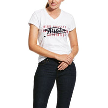  Ariat Ladies Crop Logo T Shirt White - Ladies T Shirt
